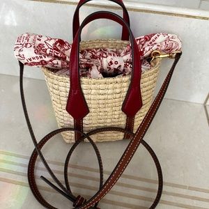 Tory Burch mini straw bag